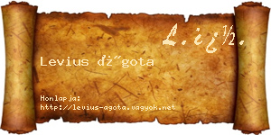 Levius Ágota névjegykártya